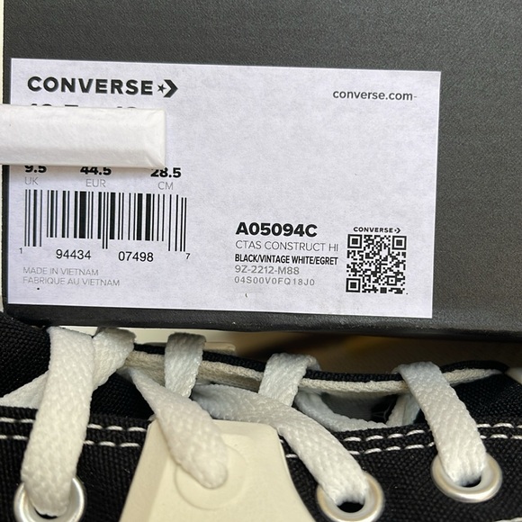 Converse Men’s CTAS A05094C
CTAS CONSTRUCT HI BLACK/VINTAGE WHITE/EGRET
Platform - Picture 16 of 16